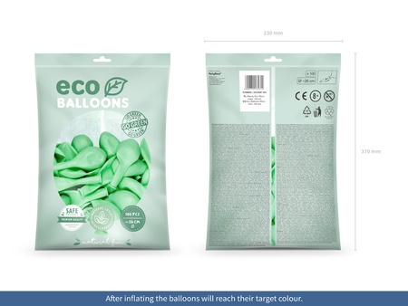 Balony Eco 26cm pastelowe, mięta (1 op. / 100 szt.)