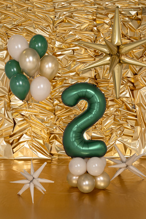 Balon foliowy Cyfra ''2'', 86cm, butelkowa zieleń