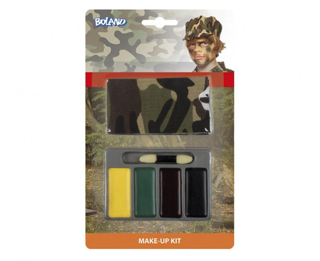Zestaw farbek do malowania twarzy Armia (chusta, make-up, aplikator)