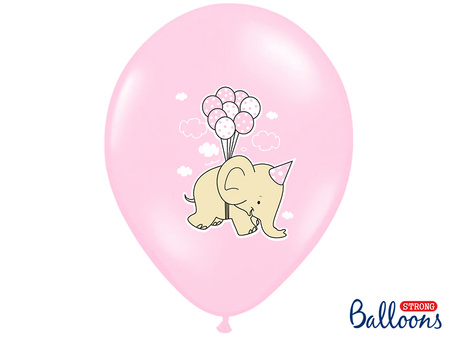 Balony 30cm, Słonik, Pastel Pink Mix (1 op. / 50 szt.)