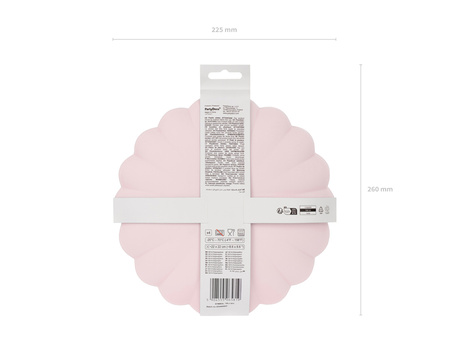 Talerzyki plastikowe Falbanka, 22 x 22 cm, różowy (1 op. / 4 szt.)