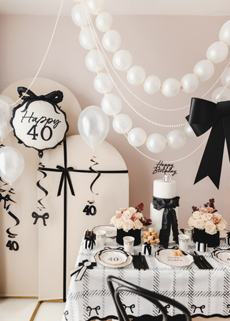 Balony z łącznikiem, 28 cm, Metallic Pure White (1 op. / 20 szt.)