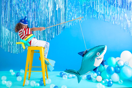 Kurtyna Party, niebieski, 90 x 250cm