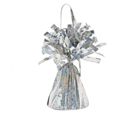 Ciężarek foliowy do balonów z helem, holograficzny srebrny, 145 g/ 1 szt.