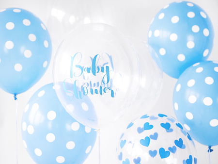 Balony 30cm, Kropki, Pastel Baby Blue (1 op. / 50 szt.)