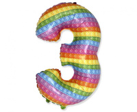 Balon foliowy - "Number 3" POP IT 69 cm