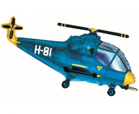 Balon foliowy 24" - "Helikopter" (niebieski), pakowany
