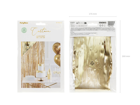 Kurtyna Party, elegancki złoty, 100x200cm