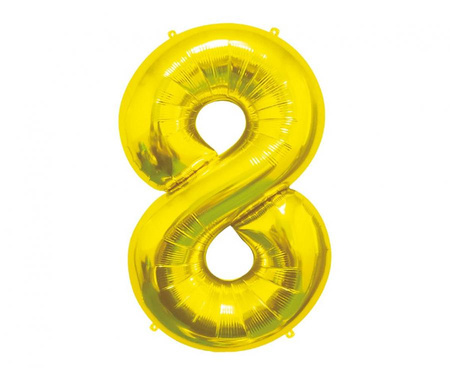 Balon foliowy Cyfra 8, złota, 85 cm