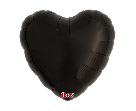 Balon foliowy, serce 18", Metallic Black, 5 szt.