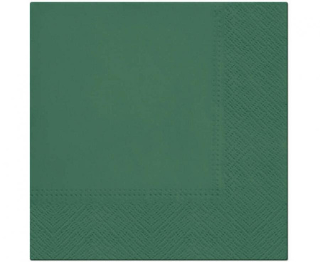 Serwetki gładkie jednokolorowe Holly Green, 33x33 cm / 20 szt.