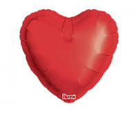Balon foliowy, serce 14", Metallic Rubi Red, 5 szt.