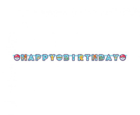 Girlanda papierowa Happy Birthday Pokemon 218 x 12 cm