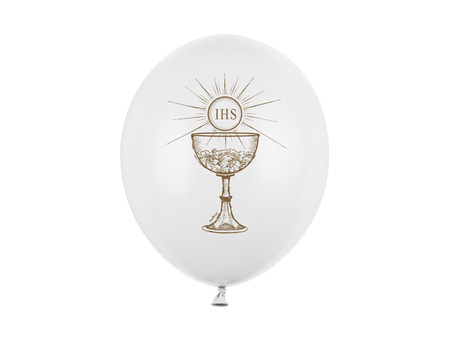 Balony 30cm, IHS, Pastel Pure White (1 op. / 6 szt.)