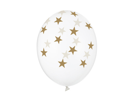 Balony 30cm, Gwiazdki, Crystal Clear (1 op. / 6 szt.)