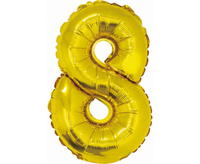 Balon foliowy "Cyfra 8", złota, 35 cm