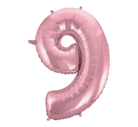 Balon foliowy "Cyfra 9", j. różowa, 92 cm