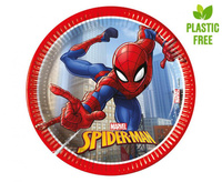 Talerzyki papierowe Spiderman Crime Fighter, next generation 20cm, 8 szt. (plastic-free)