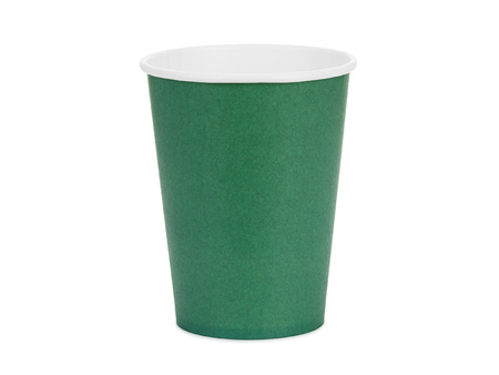 Kubeczki papierowe, ciemny zielony, 250ml (1 op. / 6 szt.)