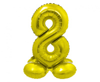 Balon foliowy Smart, Cyfra stojąca 8, złota, 72 cm