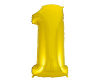 Balon foliowy Cyfra 1, złota, 92 cm