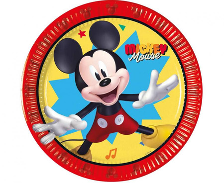 Talerzyki papierowe Mickey Jump Into Fun, 20 cm, 8 szt.