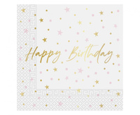 Serwetki papierowe Happy Birthday, FSC, rozm. 33 x 33 cm, 20 szt.