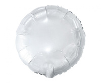 Balon foliowy okrągły, biały, 18/ 100szt.