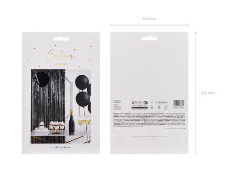 Kurtyna Party, czarny, 90x250cm