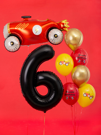 Balon foliowy Cyfra ''6'', 86cm, czarny