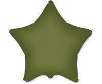 Balon foliowy 18" - Gwiazda (matowa Olive Green)