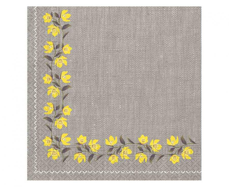 Serwetki papierowe Texture Yellow Flowers Decorata, rozm. 33 x 33 cm, 20 szt.