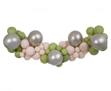 Girlanda balonowa DIY Oliwkowo-szampańsko-latte, 65 szt.