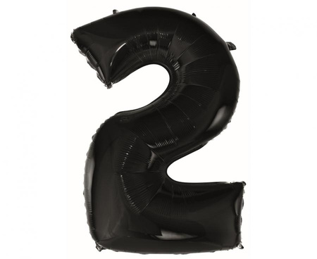 Balon foliowy Cyfra 2 czarna, 92 cm