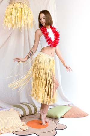 Spódnica z rafii, rozmiar dla dorosłych, słomkowa