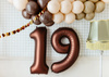 Balon foliowy Cyfra '9', 86cm, mocca