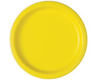 Talerzyki, neonowy żółty, 18 cm, 8 szt.