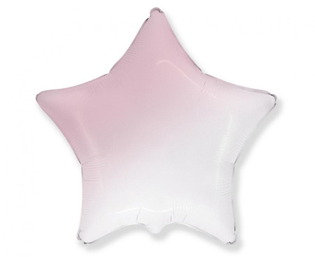 Balon foliowy 18" - Gwiazda (gradient biało-różowy)