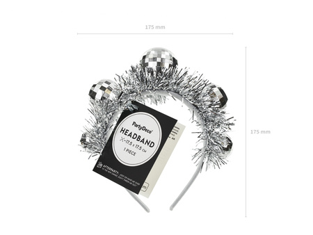 Opaska Kule Disco, 17.5x17.5 cm, srebrny