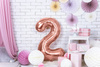 Balon foliowy Cyfra ''2'', 86cm, różowe złoto