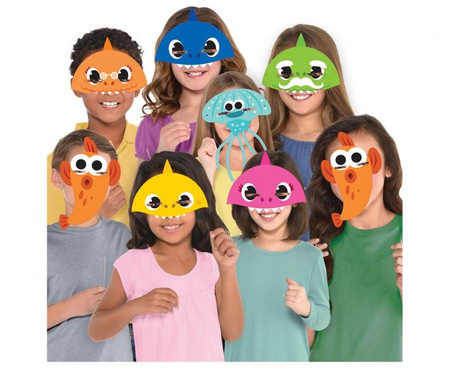 Maski papierowe Baby Shark, 8 szt.