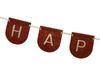 Baner filcowy, Happy Birthday, brązowy, 3m